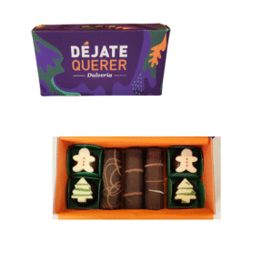 Caja navideña mini cuchufli y chocolate 7 unds