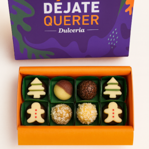 Caja navideña brigadeiro y chocolate 8 unds