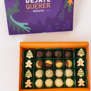 Caja navideña brigadeiro y chocolate 24 unds