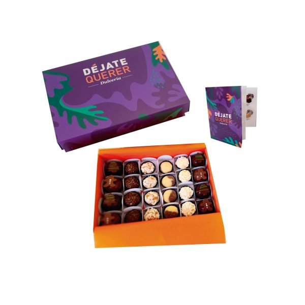 Caja navideña brigadeiro y chocolate 24 unds