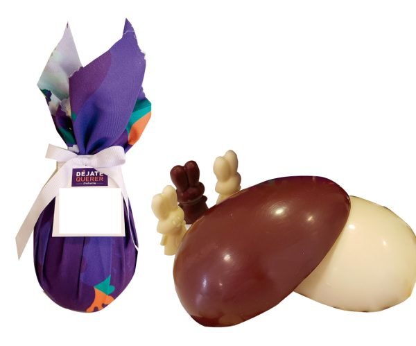 Huevo chocolate leche y blanco 200g
