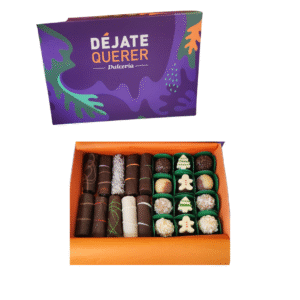 Caja navideña mini cuchufli gourmet con brigadeiro y chocolate