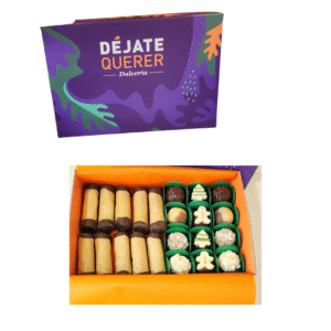 Caja navideña mini barquillo con brigadeiro y chocolate