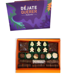 Caja navideña alfajor, brigadeiro, mini cuchufli y chocolates