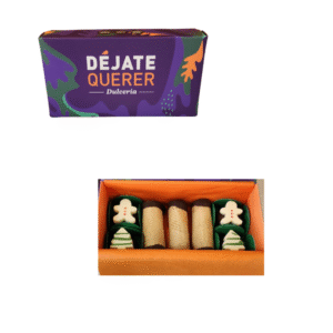 Caja navideña mini barquillo con chocolate